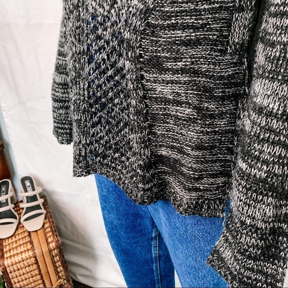 🦩2/$25 Dex / Black and White Marled Knit Sweater - Picture 3 of 9